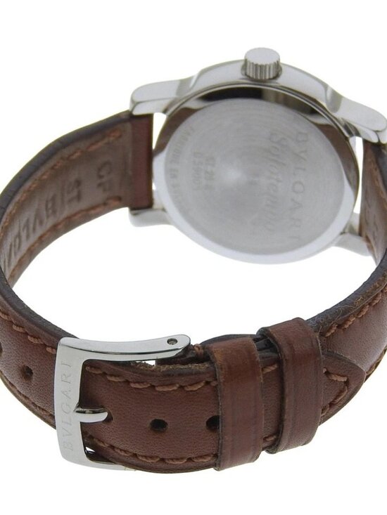 BVLGARI Solo tempo Watches ST29SL bronzeDial Stainless Steel/leather Quart...